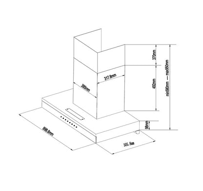 Franke Hood Wall-mounted T-shape Onyx FT922C