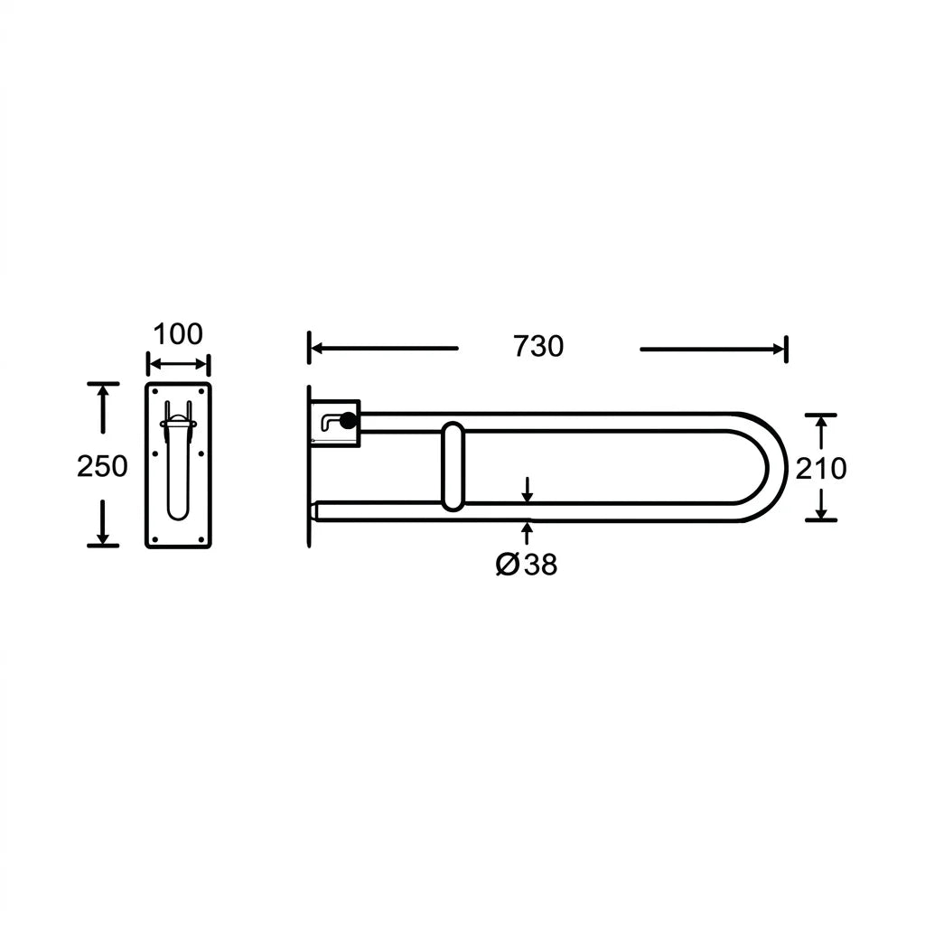 INSPIRIONE GB9033-R Swing-Up S/S Grab Bar for Set G