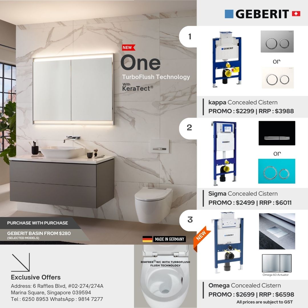 Geberit One WC with TurboFlush Rimfree Technology