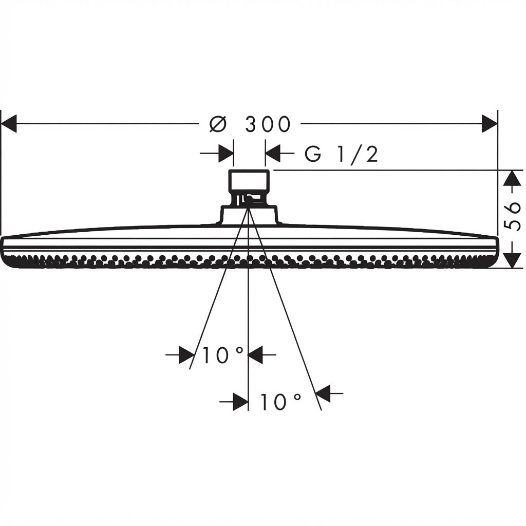 Hansgrohe Raindance Alive S Overhead Shower 300 1Jet Brushed Black Chrome 24520340