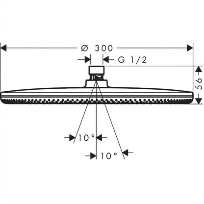 Hansgrohe Raindance Alive S Overhead Shower 300 1Jet Brushed Black Chrome 24520340