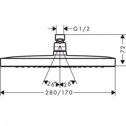 Hansgrohe Croma E Overhead Shower 280 1Jet Chrome 26257000