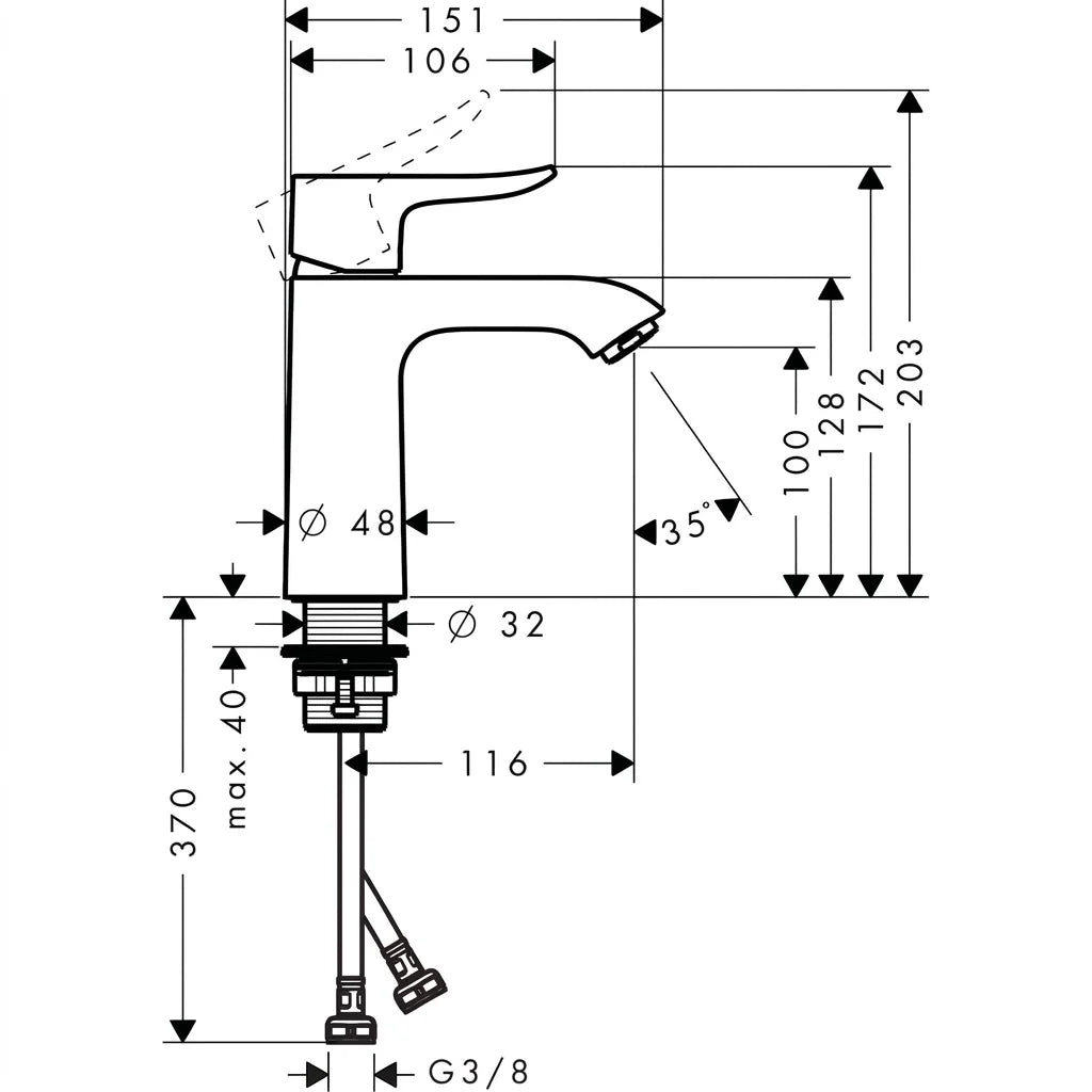 Hansgrohe Metris Single Lever Basin Mixer 31084029
