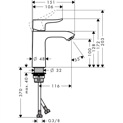 Hansgrohe Metris Single Lever Basin Mixer 31084029