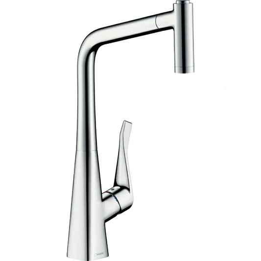 Hansgrohe Metris M71 320 Single Lever Kitchen Mixer with Pull-Out 2jet Spray Chrome 14780000 / 14820000