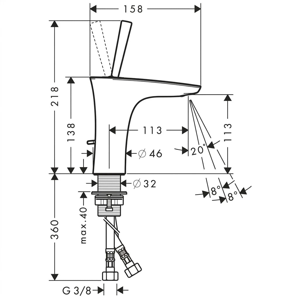 Hansgrohe PuraVida Single Lever Basin Mixer 15074000