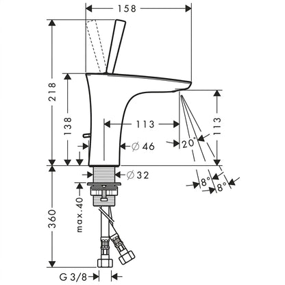 Hansgrohe PuraVida Single Lever Basin Mixer 15074000