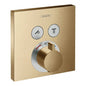 Hansgrohe ShowerSelect Concealed Thermostat Bath Mixer for 2 Outlets Brushed Bronze 15763140
