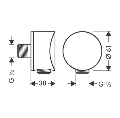 Hansgrohe FixFit S Wall Outlet with Non-Return Valve Matt Black 26453670