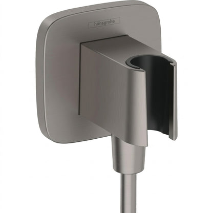 Hansgrohe FixFit Q Wall Outlet with Shower Holder Brushed Black Chrome 26887340