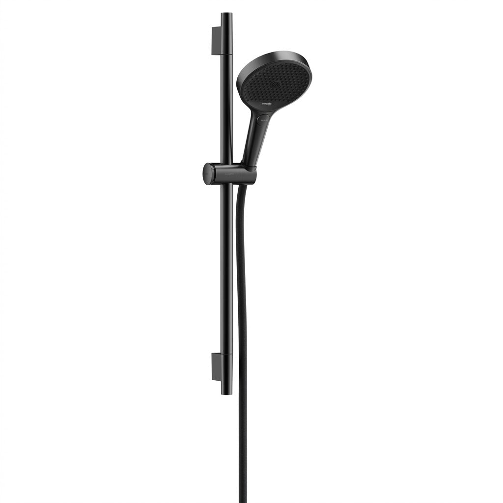 Hansgrohe Rainfinity 130 3jet Hand Shower Set with 65 cm Bar and 1.6 m Designflex Hose Brushed Black Chrome 28745340
