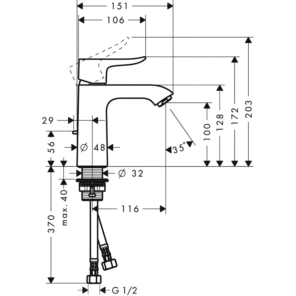 Hansgrohe Metris Single Lever Basin Mixer 31151009