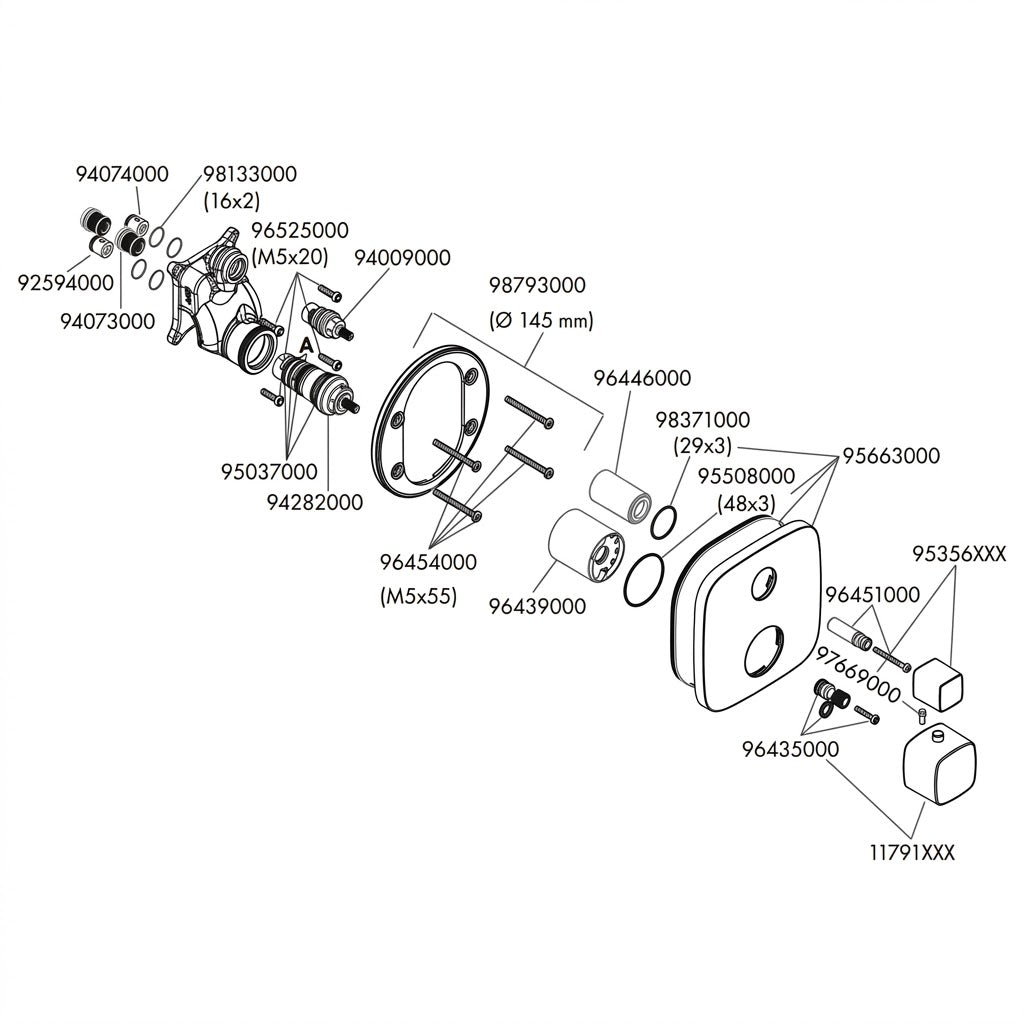 Hansgrohe Metris Thermostat with Shut-Off Valve 31572000