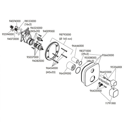 Hansgrohe Metris Thermostat with Shut-Off Valve 31572000