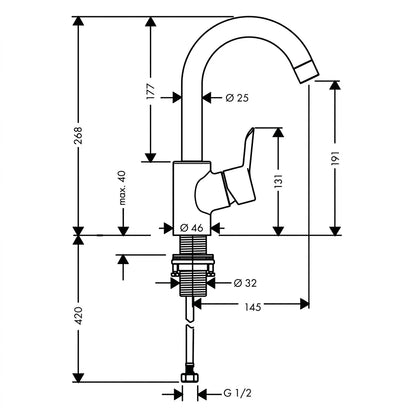 Hansgrohe Focus S Single Lever Basin Mixer 31710009