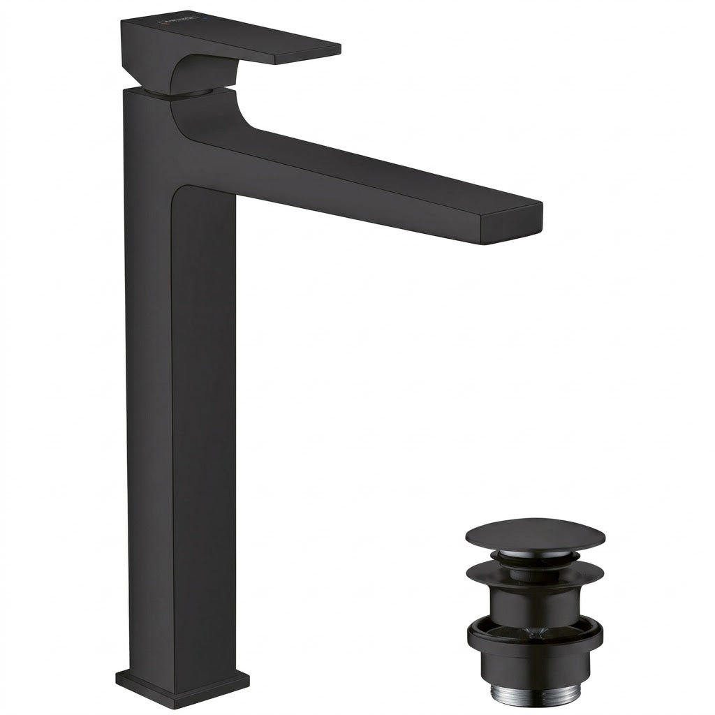 Hansgrohe Metropol Single Lever Basin Mixer 260 with Push-Open Waste Matt Black 32512670