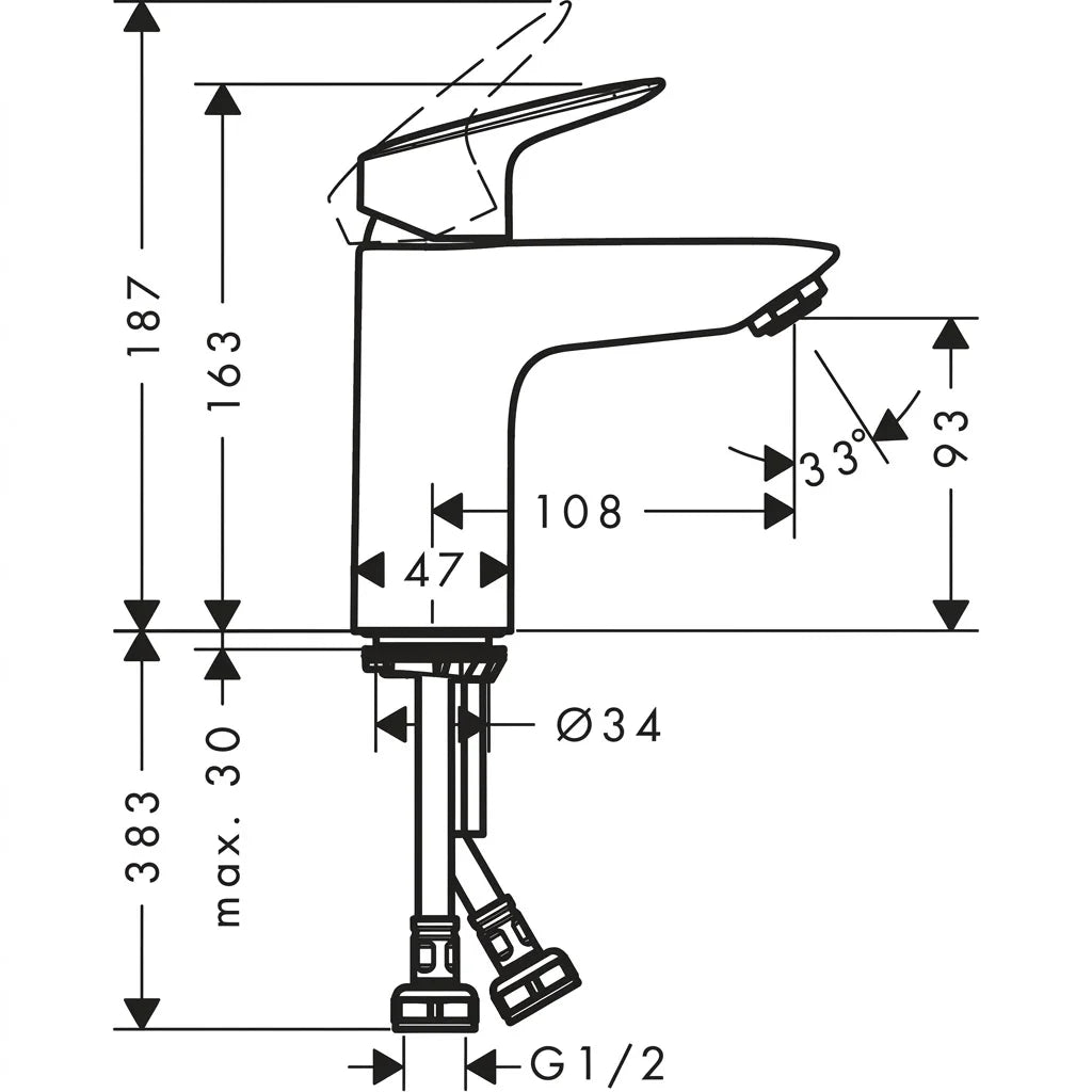 Hansgrohe Logis Single Lever Basin Mixer 71070029