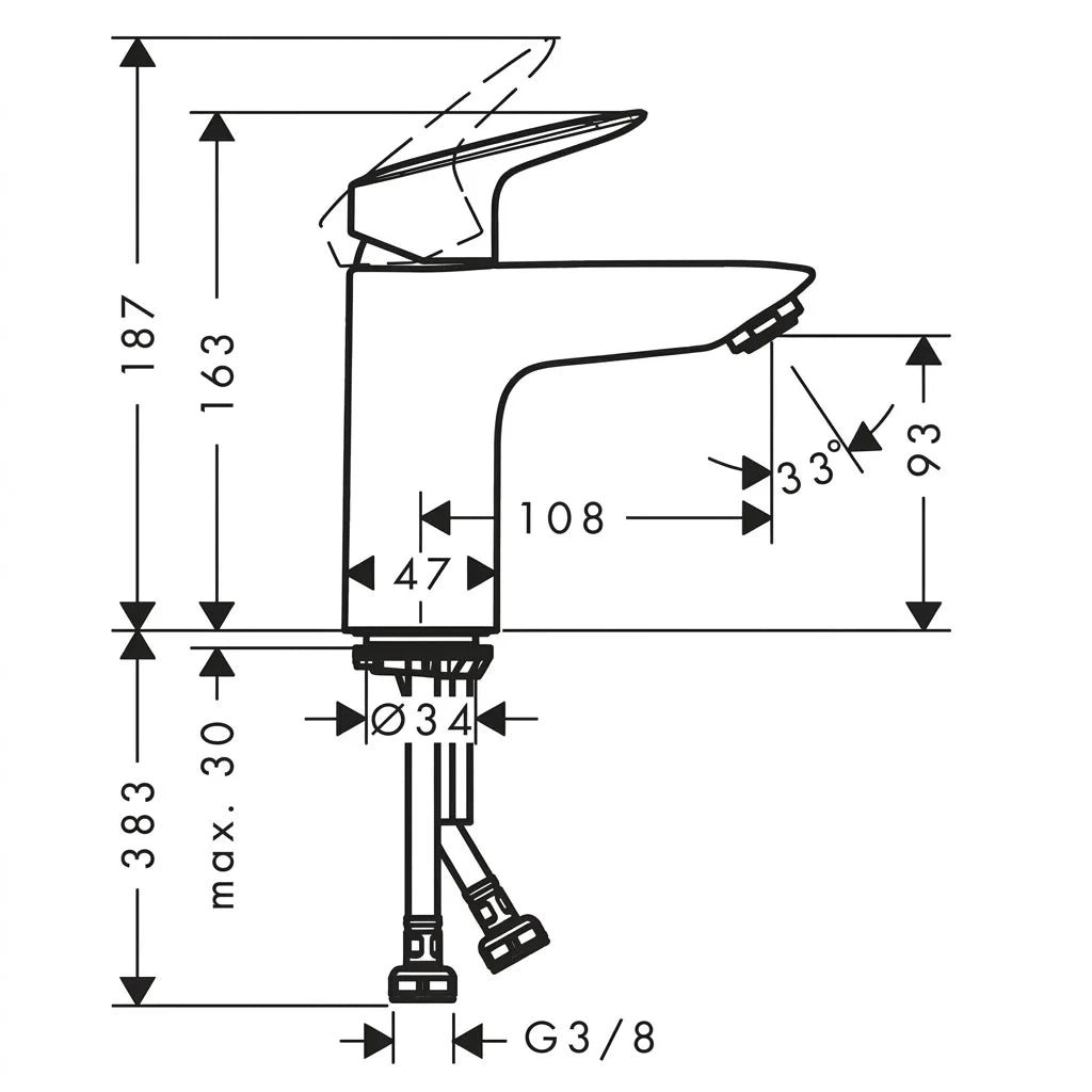 Hansgrohe Logis Single Lever Basin Mixer 71107000