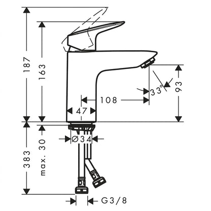 Hansgrohe Logis Single Lever Basin Mixer 71107000