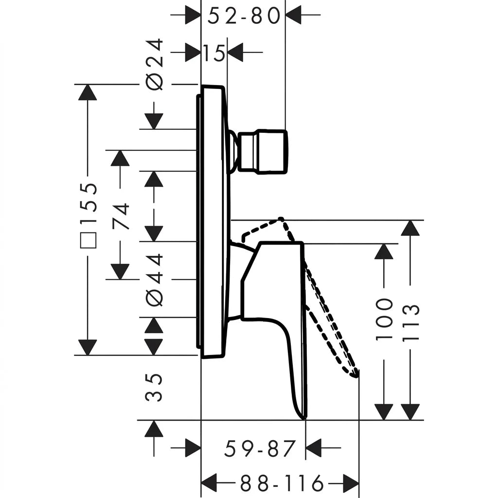Hansgrohe Talis E Single Lever Concealed Bath Mixer 71745670