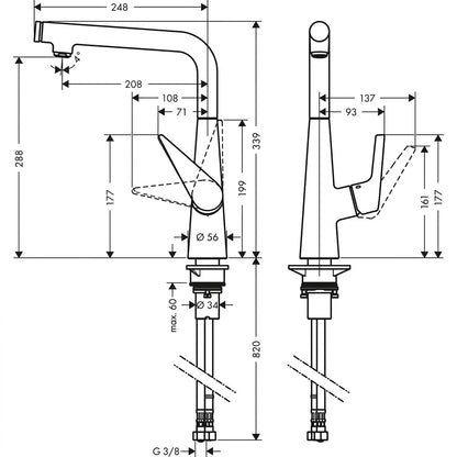 Hansgrohe Talis Select M51 Single Lever Kitchen Mixer 72825000