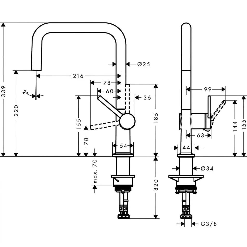 Hansgrohe Talis M54 Single Lever Kitchen Mixer 72844000