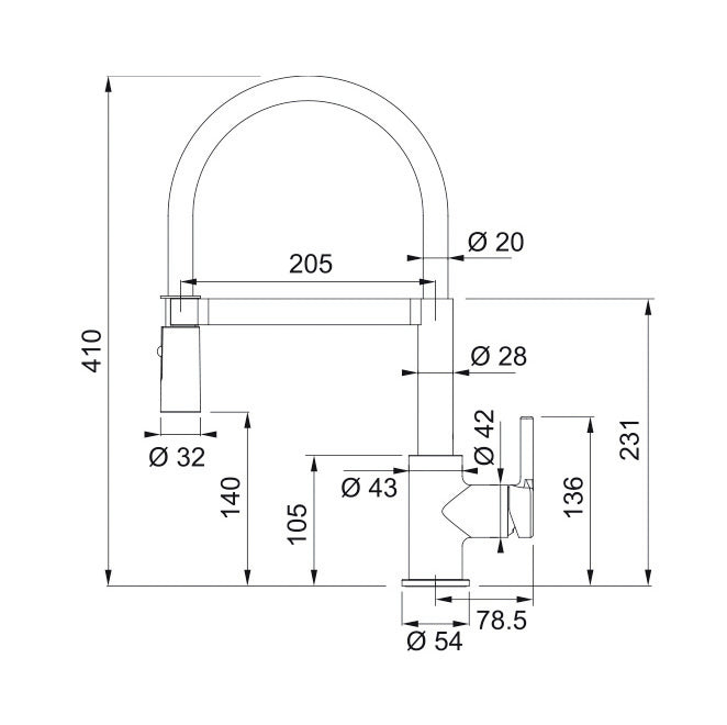 Franke Tap Lina Semi Pro CT995C