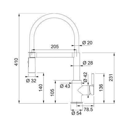 Franke Tap Lina Semi Pro CT995C