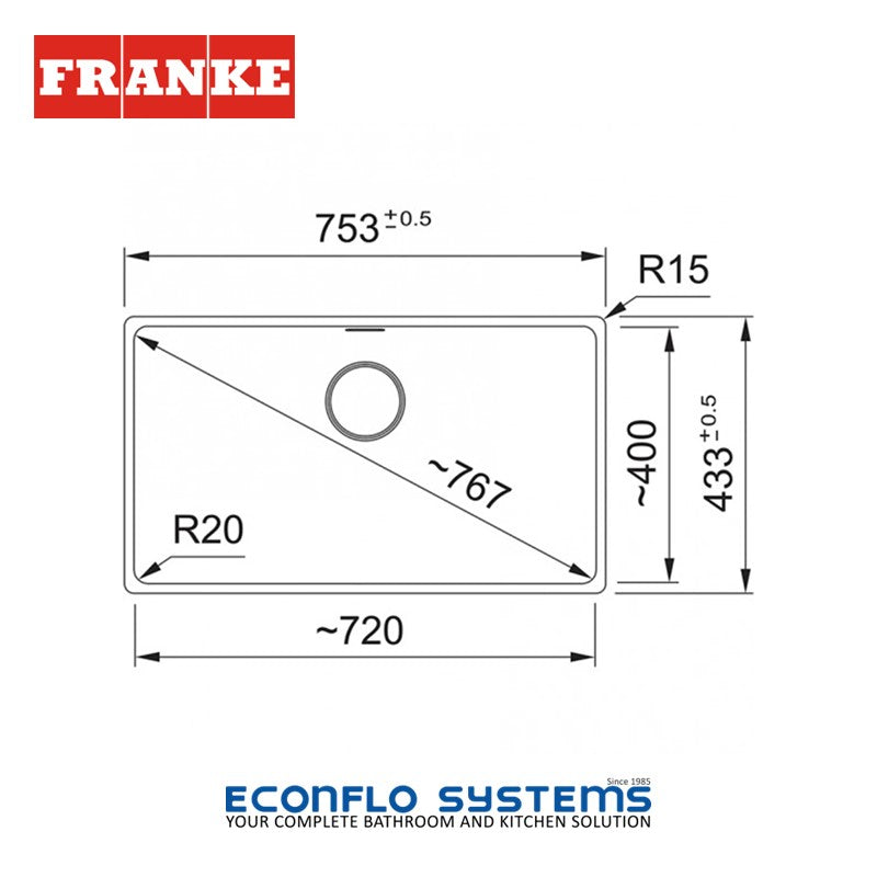 Franke Sink Single Basin Maris MRG 210-72 Onyx