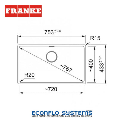 Franke Sink Single Basin Maris MRG 210-72 Onyx