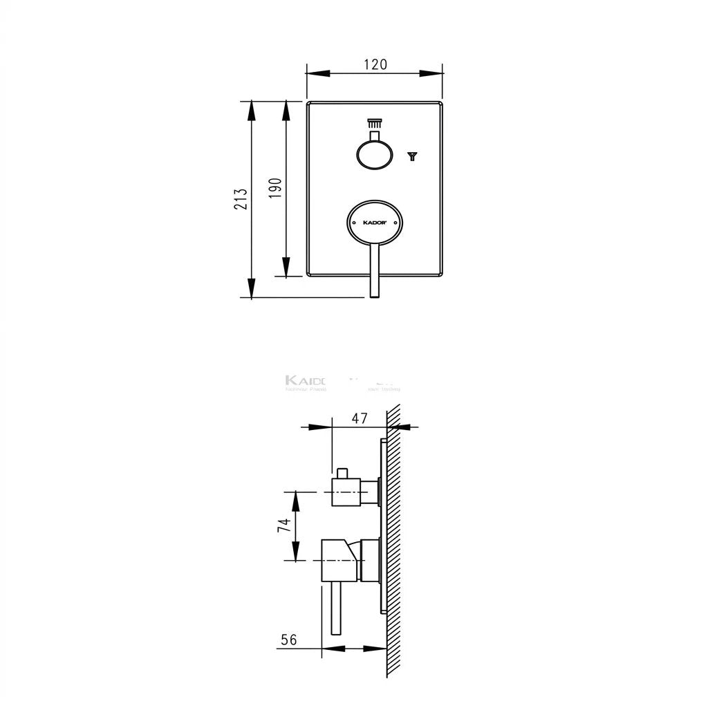 Bravat Arc Single Lever 3-Way Concealed Mixer P69193C-ENG + D982CP