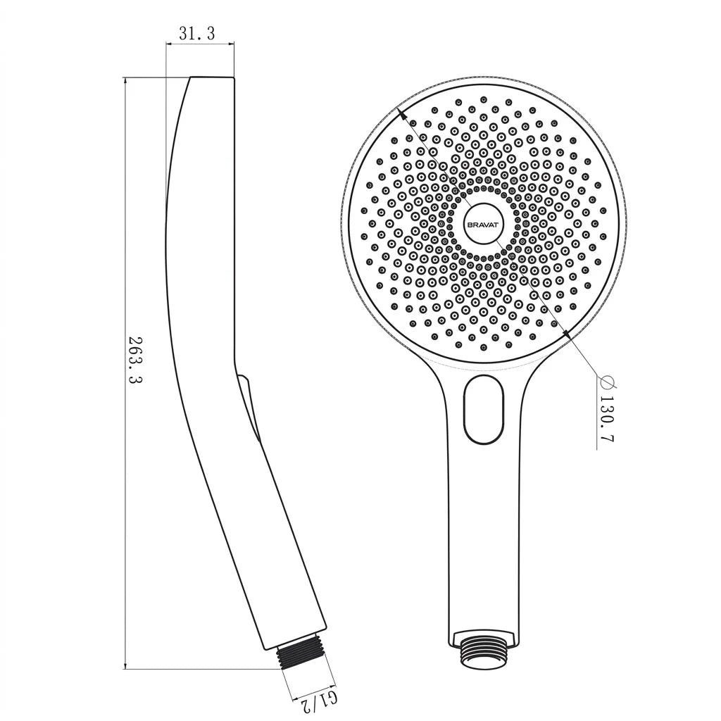 Bravat Starry Night 3-Function Hand Shower P70301BW