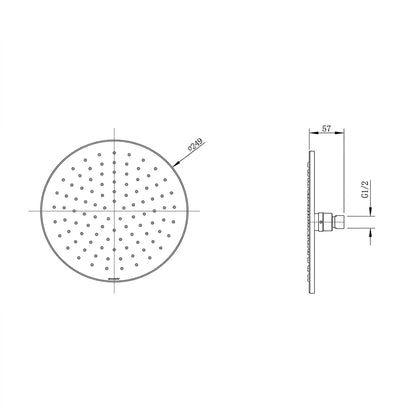 Bravat Round Overhead Shower P7097BTC-1-07