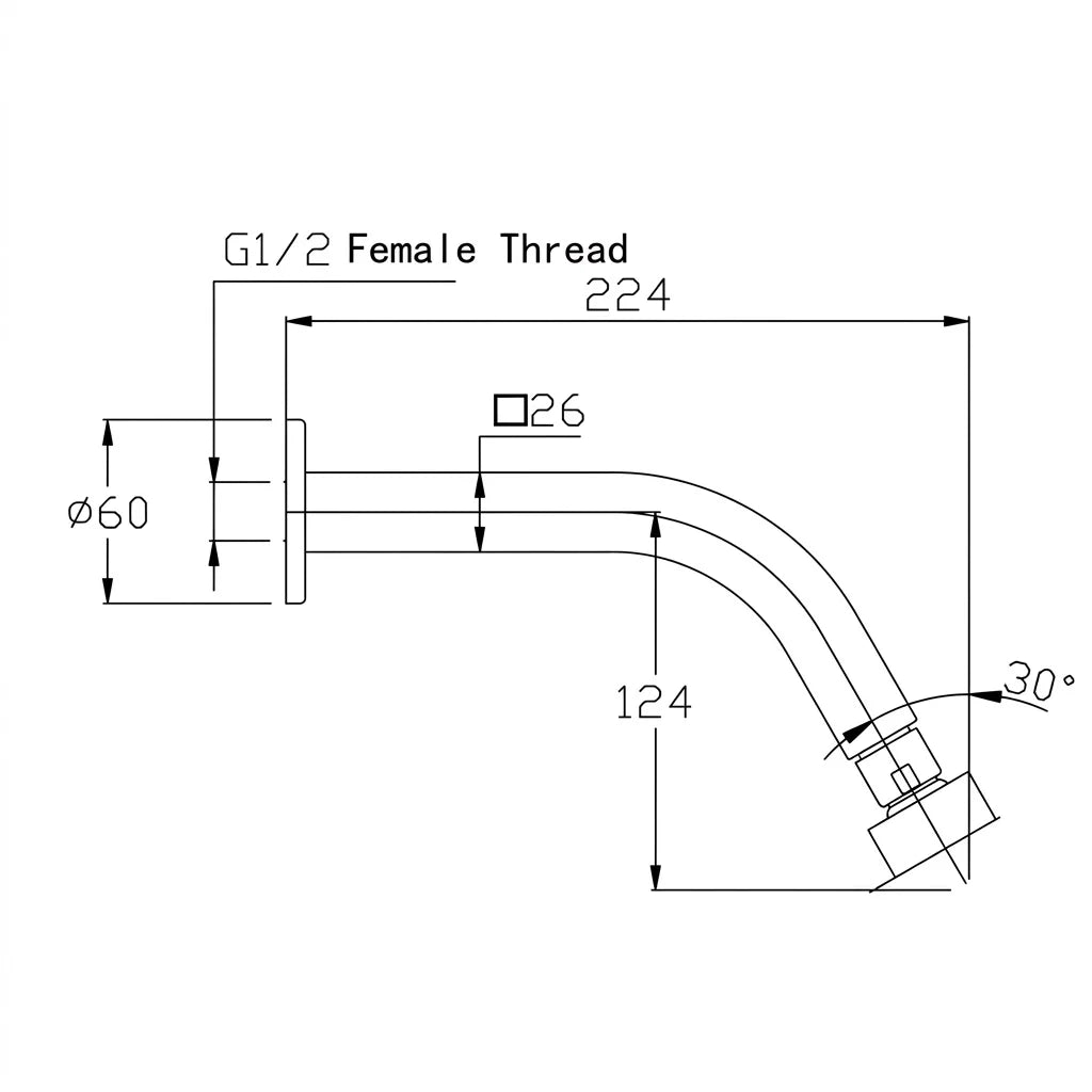 Bravat Wall-Mounted Shower Connect Pipe Set P7435K-ENG