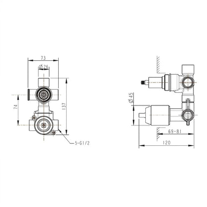 Bravat Eddie 2-Way Built-in Shower Mixer PB8369402BW-2-07