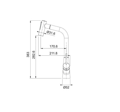 Franke Tap Athos Pull Out Spray Chrome CT992C