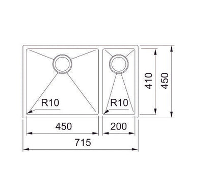 Franke Sink Double Bowl Planar PZX 160-45 SBR