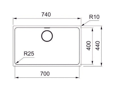 Franke Sink Single Bowl Mythos Bowl MYX 110-70
