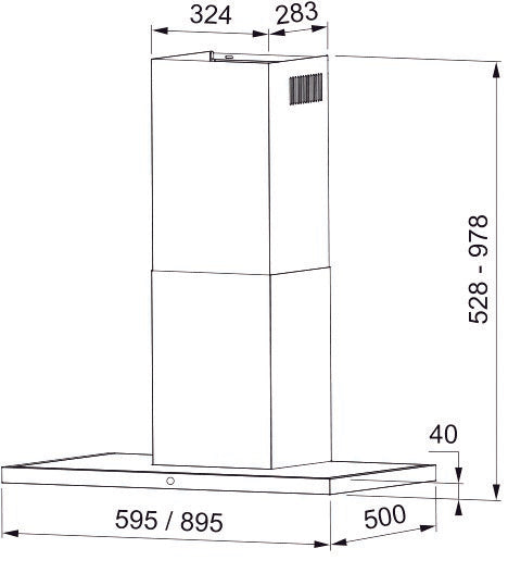 Franke Hood T-shape Arno 60 XS/BK