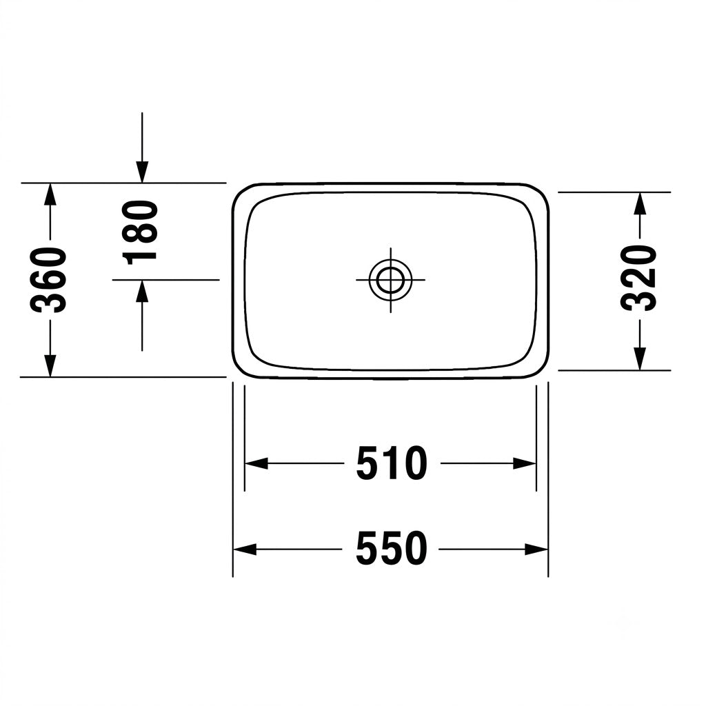 Duravit P3 Comforts Above Counter Wash Basin 0377550000