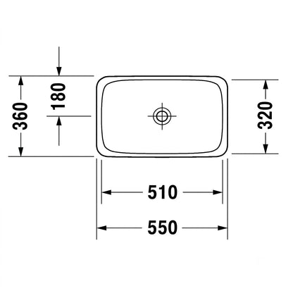 Duravit P3 Comforts Above Counter Wash Basin 0377550000