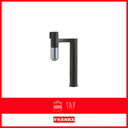 Franke Tap Vital Capsule Filter Tap Standalone Industrial Black and Steel Optic